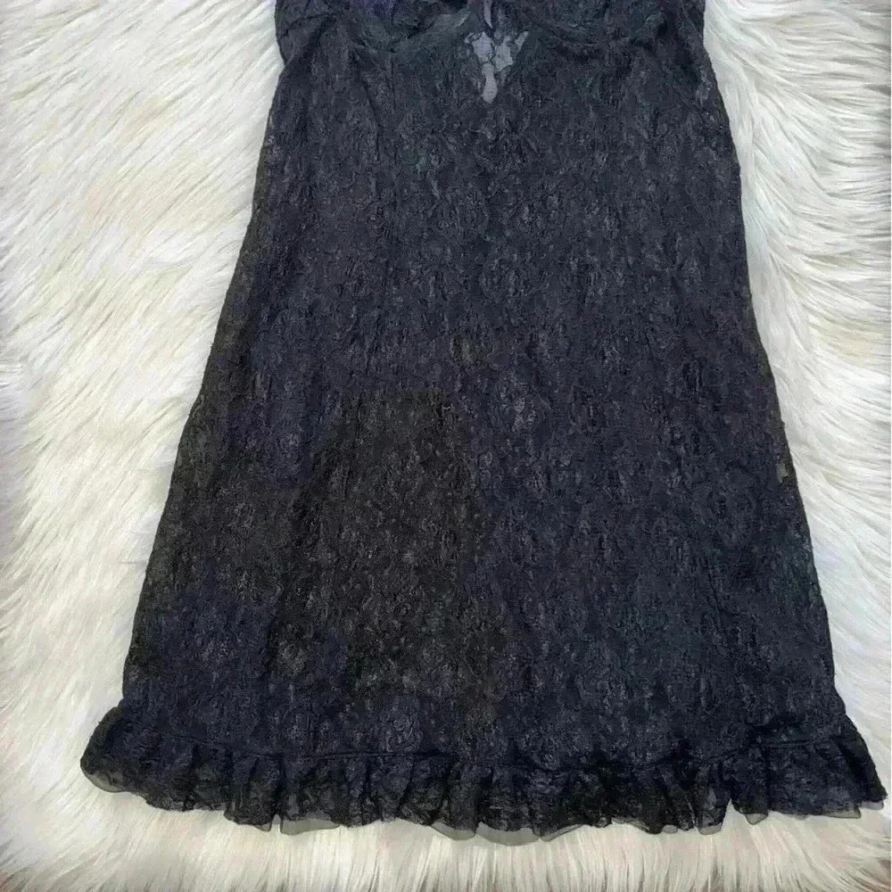Inner Secrets Lingerie Y2K Gothic Lace Babydoll Ruffle Hem Medium - Picture 4 of 9